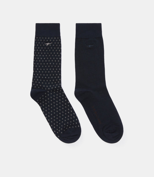 RM Williams S26 Nelson Polka Dot Socks - 2pk - NavyGrey