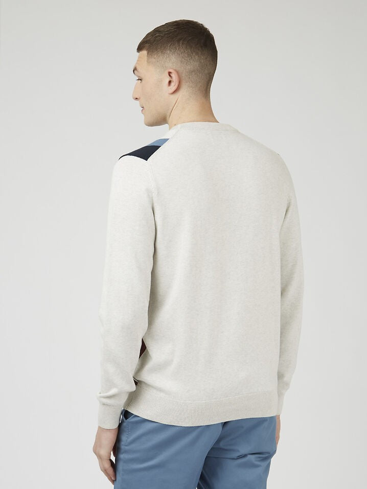 Ben Sherman Intarsia Stripe Crew Sweatshirt