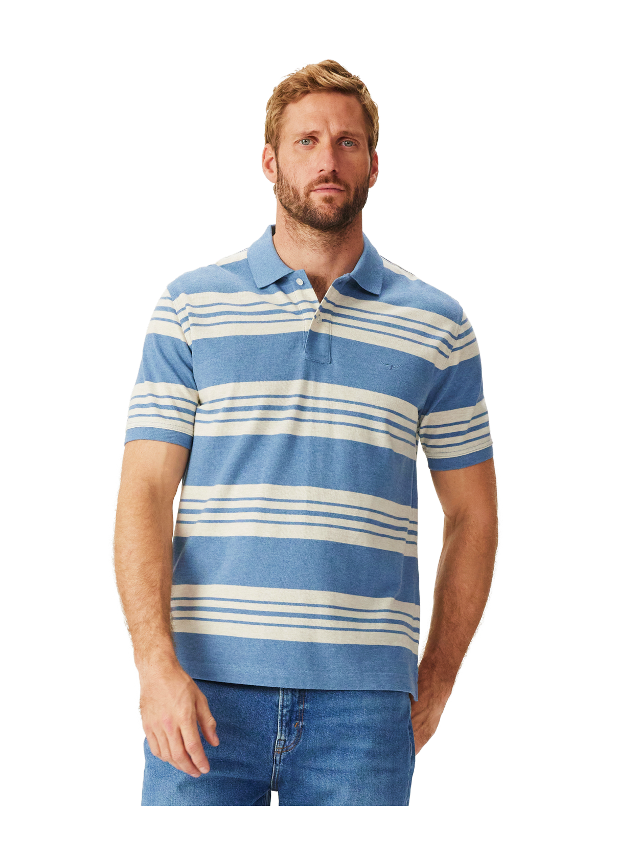 RM Williams S25 Rod Polo - Blue White