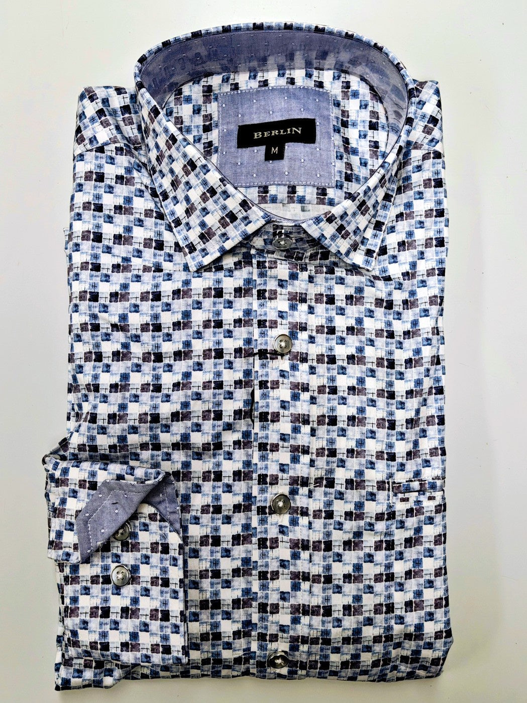 Berlin L534 Chess Satin Print Shirt