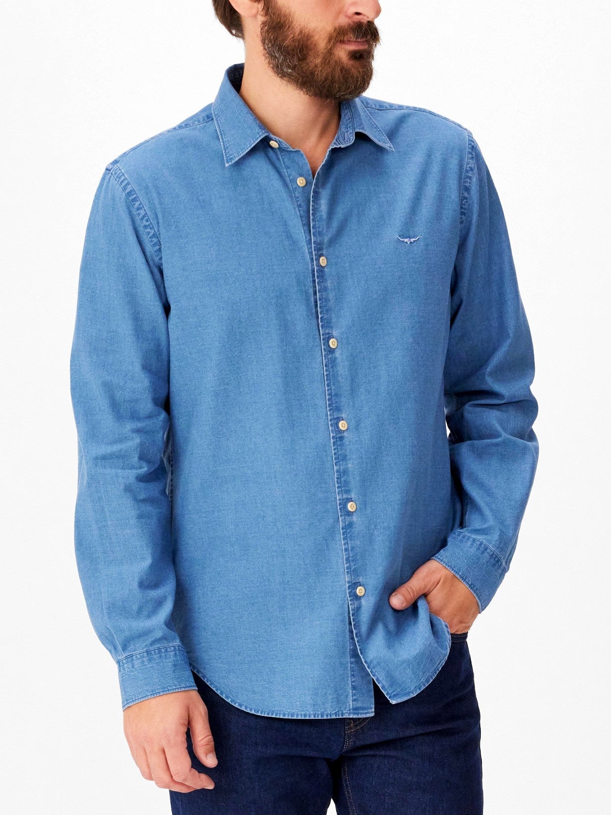 RM Williams W26 Arno Regular Indigo Shirt