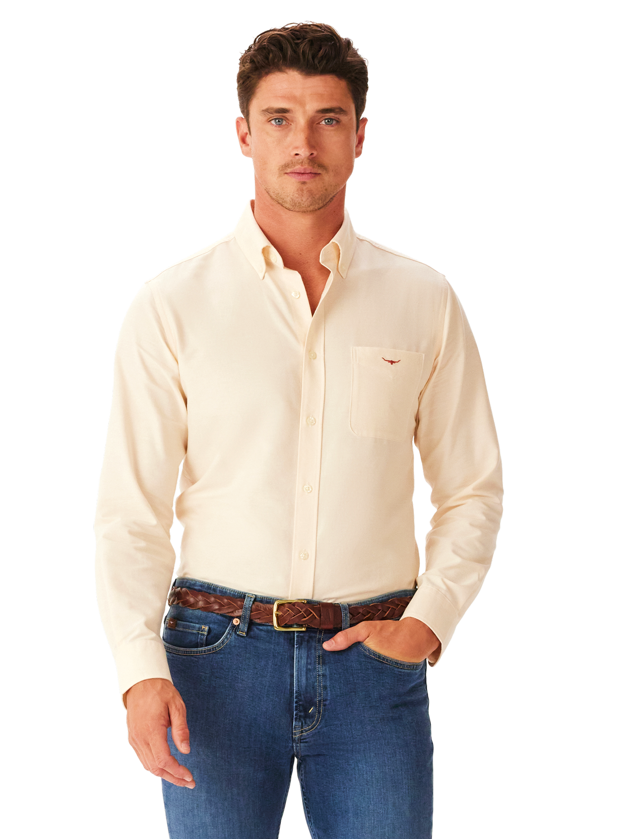 RM Williams W25 Regular Oxford BDC Shirt - Peach