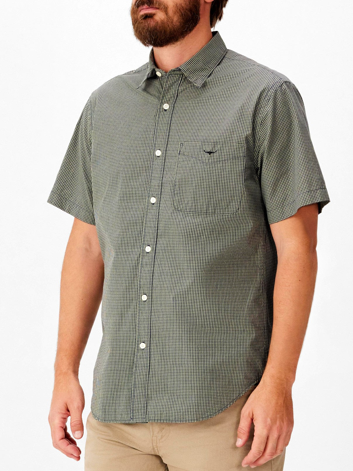 RM Williams S26 Parkes Reg Poplin SS Shirt - Sage Navy