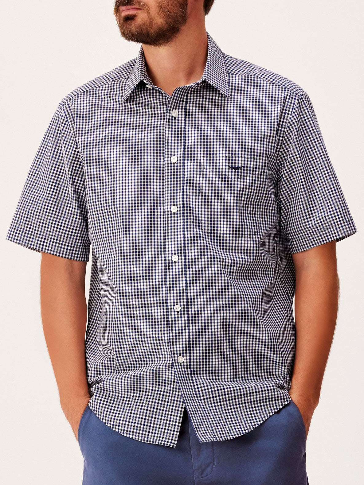 RM Williams S26 Classic Check Poplin Shirt - Navy Char