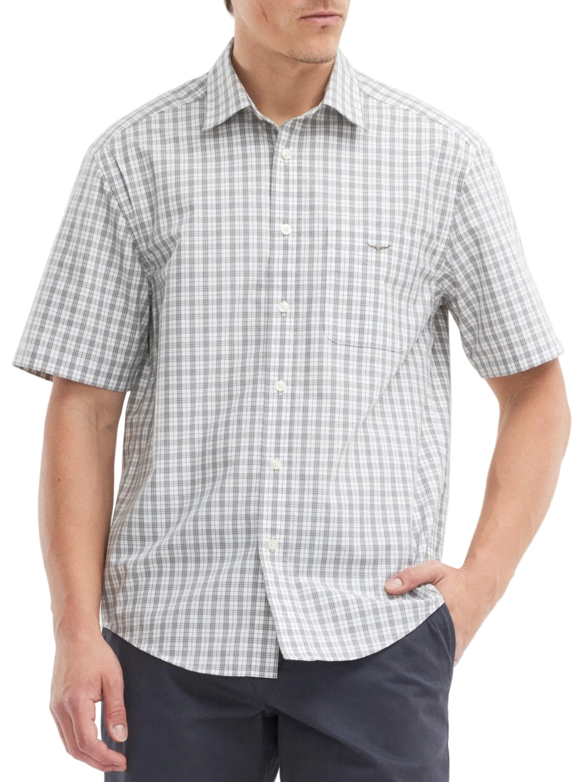 RM Williams S27 Winton Poplin Check SS Shirt