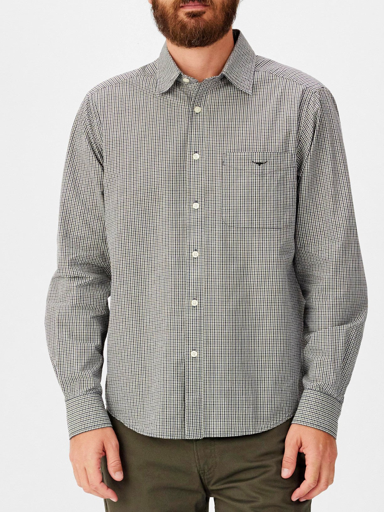 RM Williams S26 Quinn Classic Poplin Shirt - WhtNvyGrn