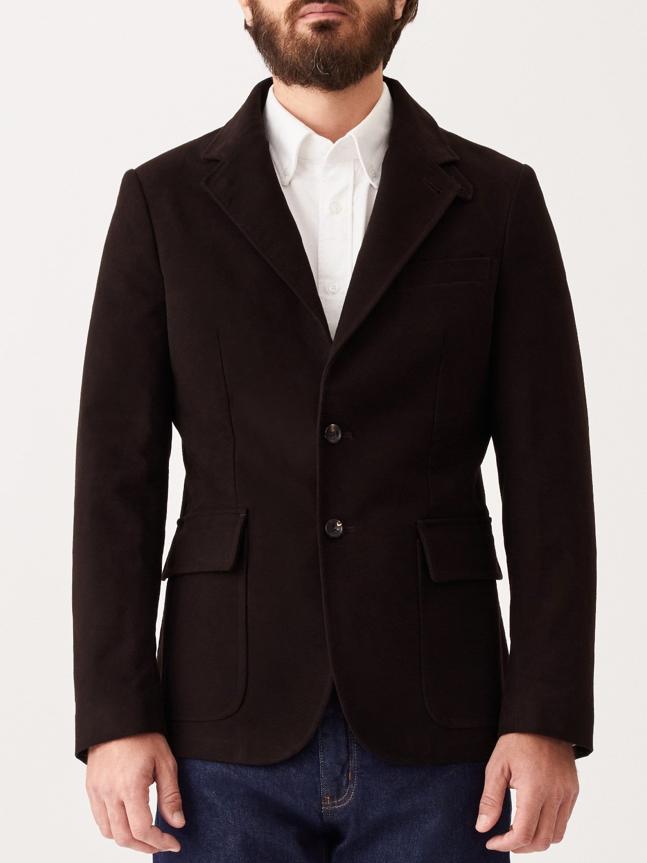 RM Williams W24 Moleskin Field Blazer - Chocolate