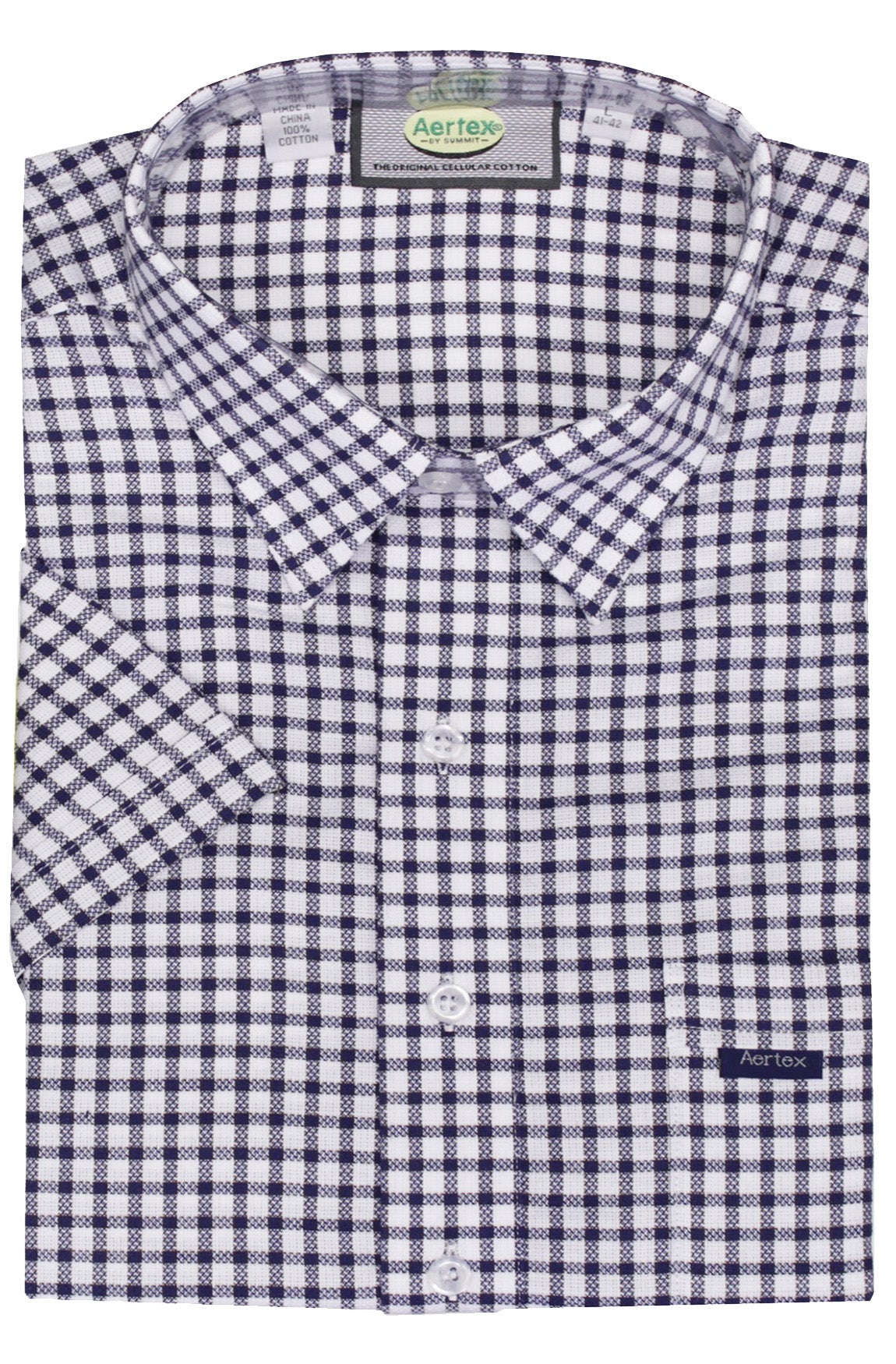 Aertex 88395 Taunton Polo - Thomson's Suits Ltd - Navy Check - S - 5403