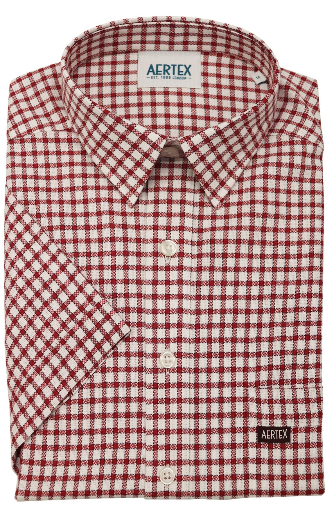 Aertex 88395 Taunton Polo - Thomson's Suits Ltd - Red Check - S - 5409