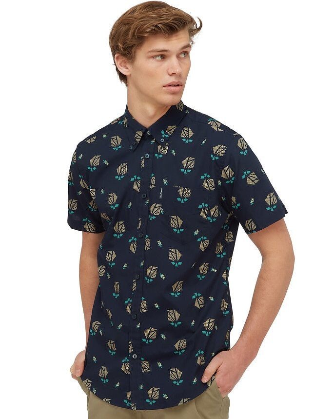 Ben Sherman Abstract Print Shirt - Thomson's Suits Ltd - Marine - M - 58252