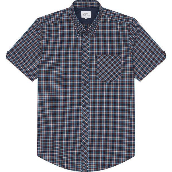 Ben Sherman Mini Gingham SS Shirt - Thomson's Suits Ltd - Marine - M - 58223
