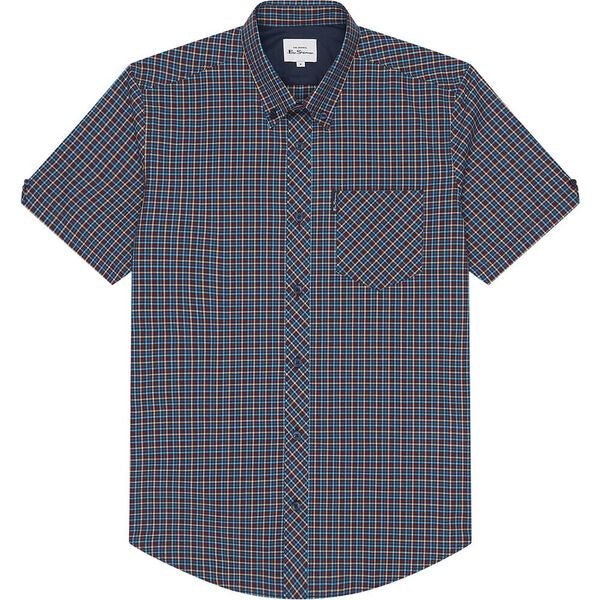 Ben Sherman Mini Gingham SS Shirt - Thomson's Suits Ltd - Marine - M - 58223