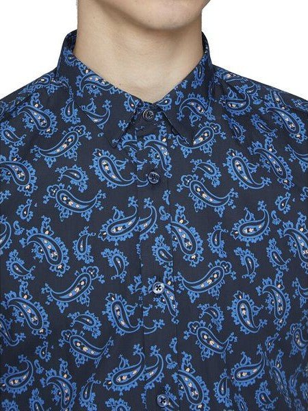 Ben Sherman SS Paisley Shirt - Thomson's Suits Ltd - Dark Navy - M - 46822