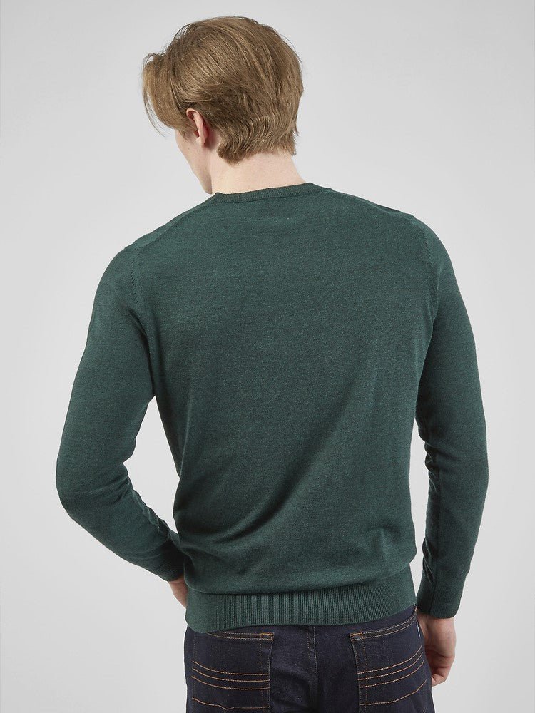 Ben Sherman W22 Signature Merino Crew - Thomson's Suits Ltd - Dark Green - M - 62208