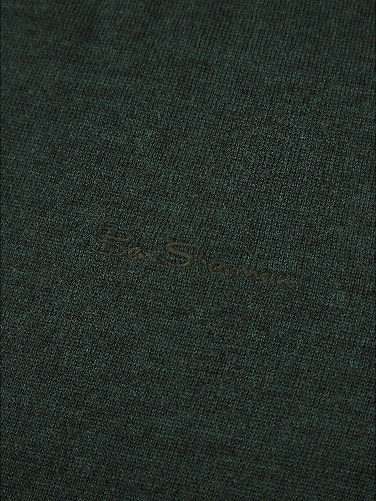 Ben Sherman W22 Signature Merino Crew - Thomson's Suits Ltd - Dark Green - M - 62208