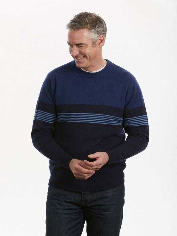 Bridge & Lord BL0505 Crew Neck - Thomson's Suits Ltd - Navy Combo - S - 43875