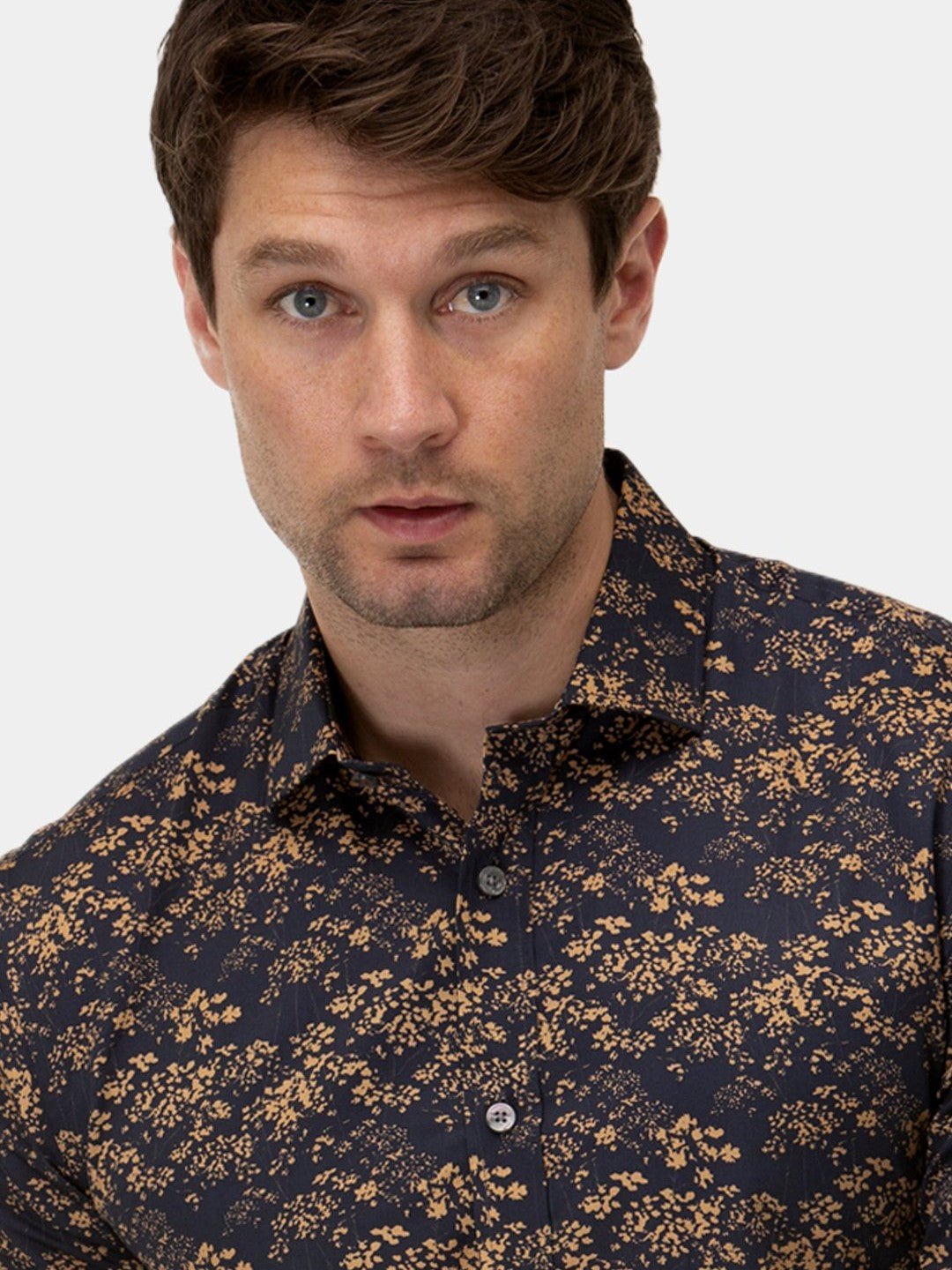 Brooksfield W21 Abstract Print Shirt - Thomson's Suits Ltd - Black - 40 (M) - 49552
