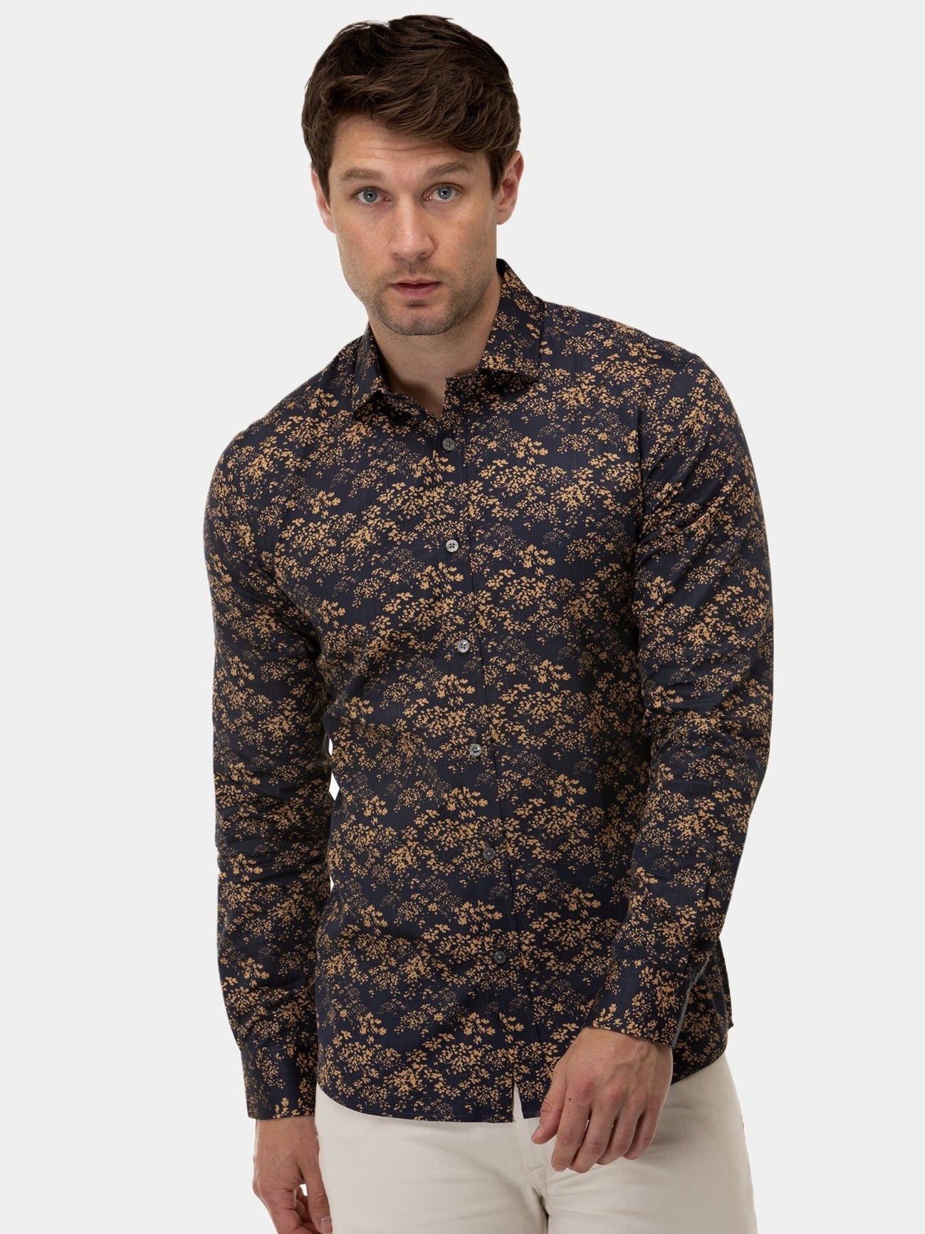 Brooksfield W21 Abstract Print Shirt - Thomson's Suits Ltd - Black - 40 (M) - 49552