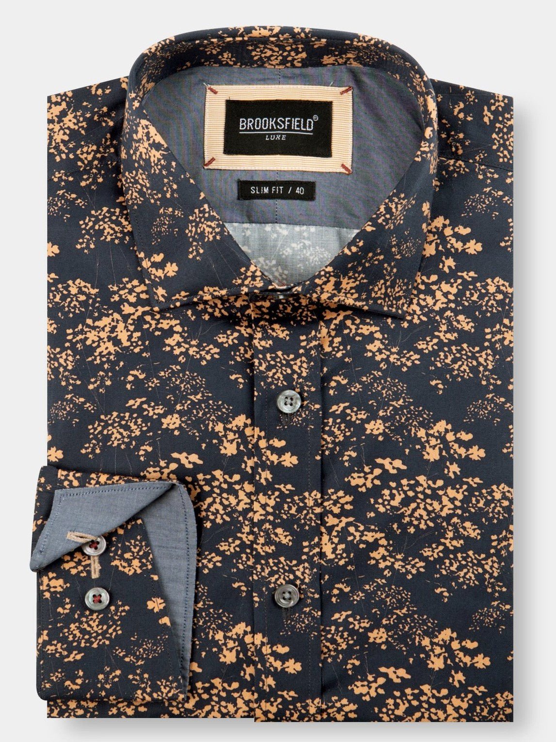 Brooksfield W21 Abstract Print Shirt - Thomson's Suits Ltd - Black - 40 (M) - 49552