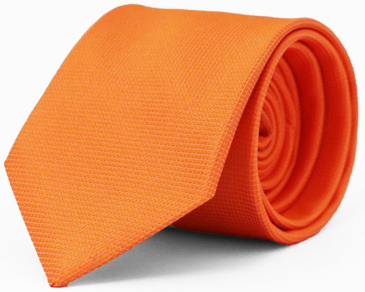 Fellini Classic Jacquard Tie - Thomson's Suits Ltd - Orange - - 37534
