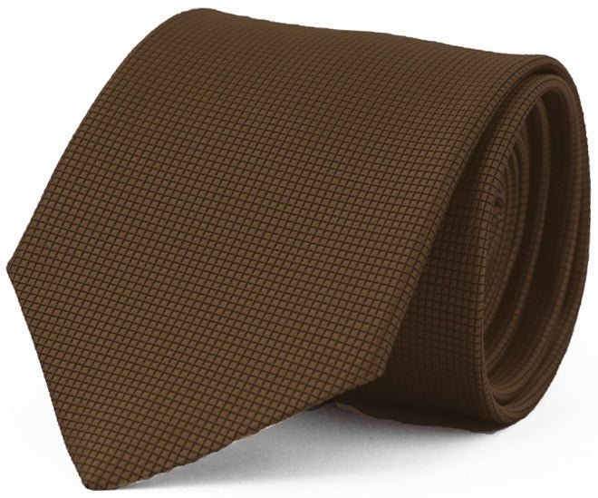 Fellini Classic Jacquard Tie - Thomson's Suits Ltd - Brown - - 37542