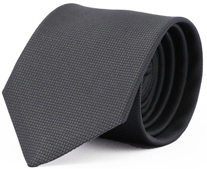 Fellini Classic Jacquard Tie - Thomson's Suits Ltd - Charcoal - - 37546