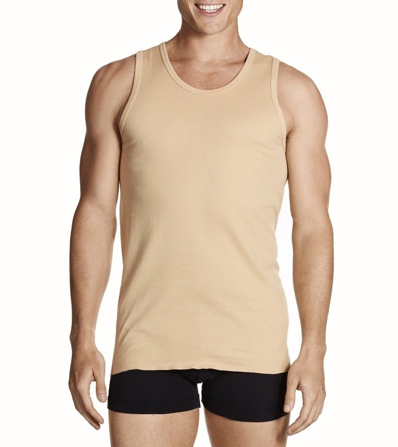 Jockey Coloured Singlet - Thomson's Suits Ltd - Tan - S - 4636