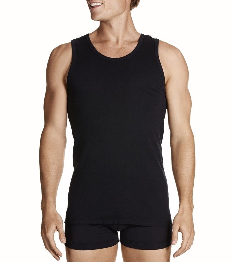 Jockey Coloured Singlet - Thomson's Suits Ltd - Black - S - 4631