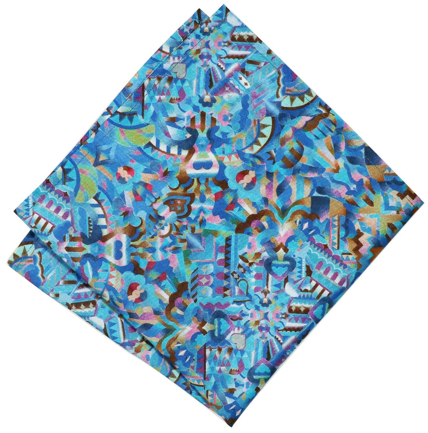 Parisian Liberty Cotton S21 Pocket Square - Thomson's Suits Ltd - Magical Moypup - - 59581