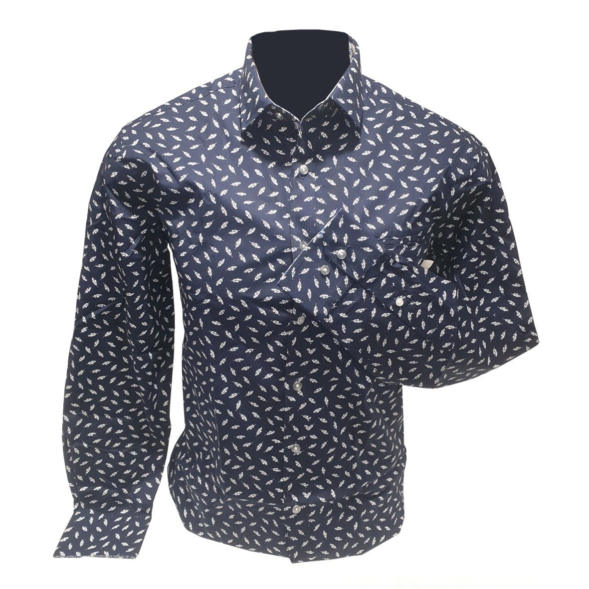 Radio Berlin L682R Print Shirt - Thomson's Suits Ltd - Navy - M - 43764