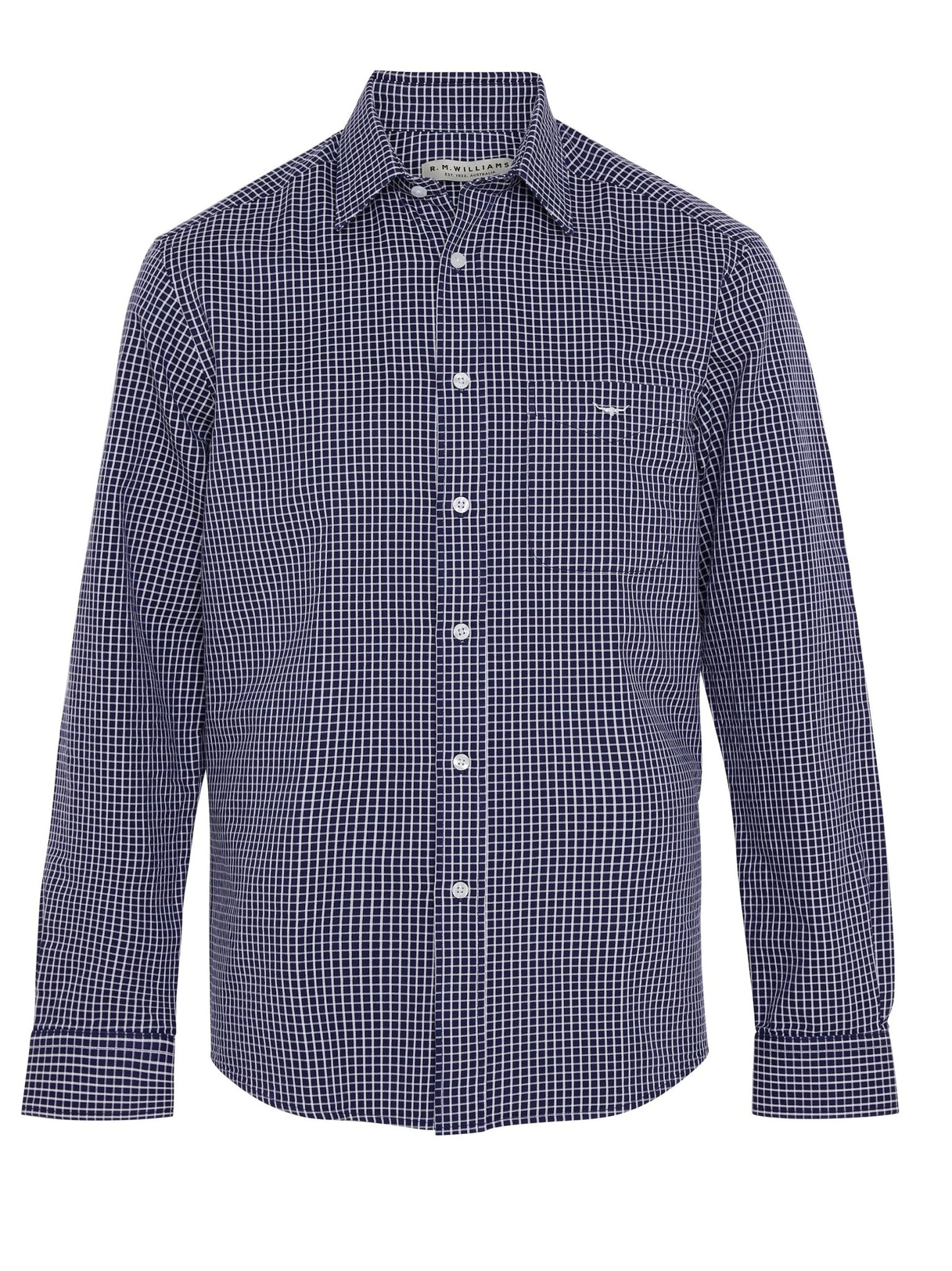 RMW Collins SH20144 Shirt - Thomson's Suits Ltd - Navy Check - S - 45203