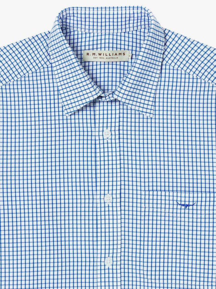 RMW Jervis Twill Shirt - Thomson's Suits Ltd - Blue Check - S - 53433