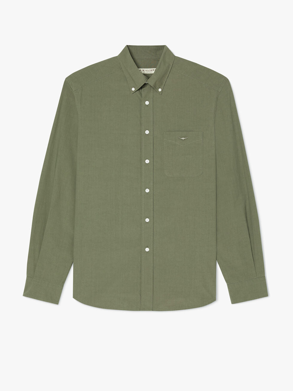 RMW S22 Collins BD Plain Poplin Shirt - Thomson's Suits Ltd - Sage - S - 53587