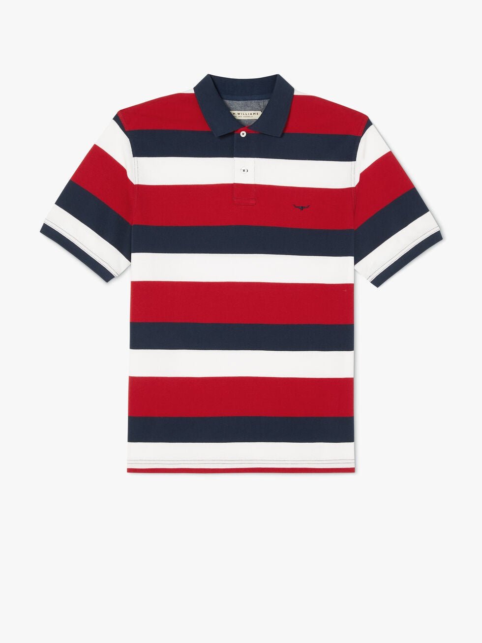 RMW S22 Rod Pique Polo Shirt - Thomson's Suits Ltd - NavyRed - XB - 53201