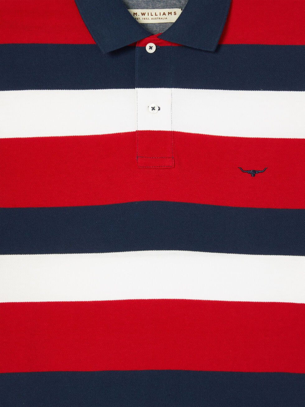 RMW S22 Rod Pique Polo Shirt - Thomson's Suits Ltd - NavyRed - XB - 53201