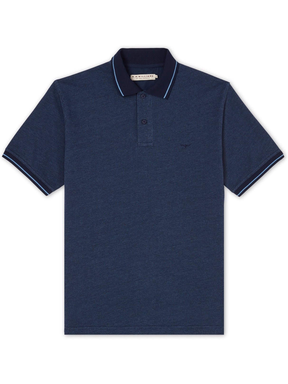 RMW W22 Jacquard Rod Polo - Thomson's Suits Ltd - Navy Blue - S - 61140