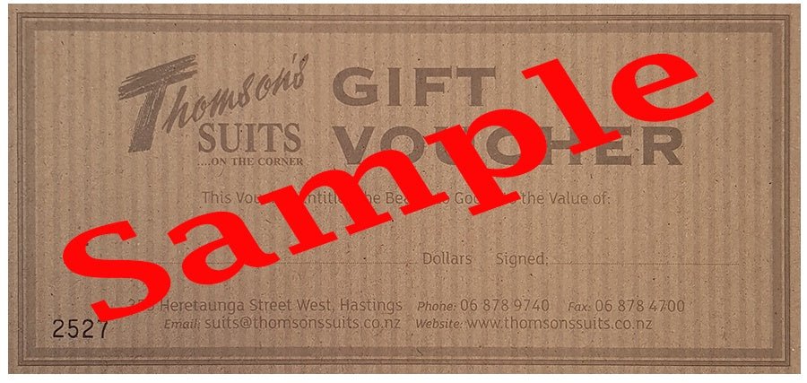 Thomson's Suits Ltd Voucher - Thomson's Suits Ltd - $5 - - 44143