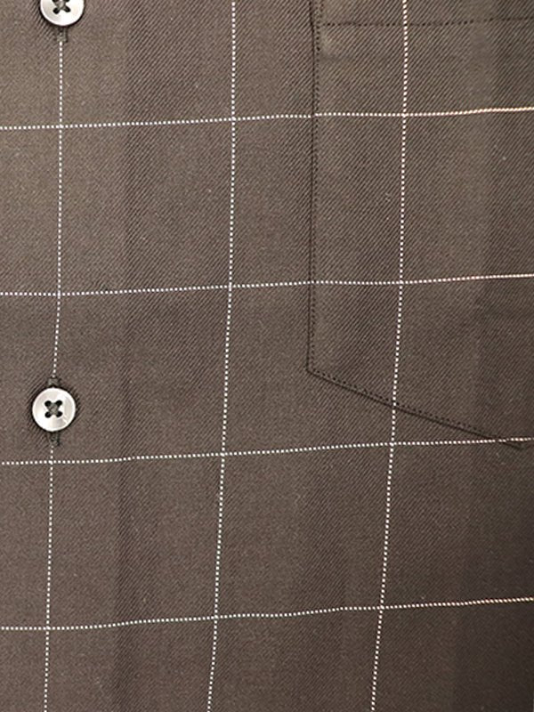 Vigami Block Check Shirt - Thomson's Suits Ltd - BlackSilver - M - 65498
