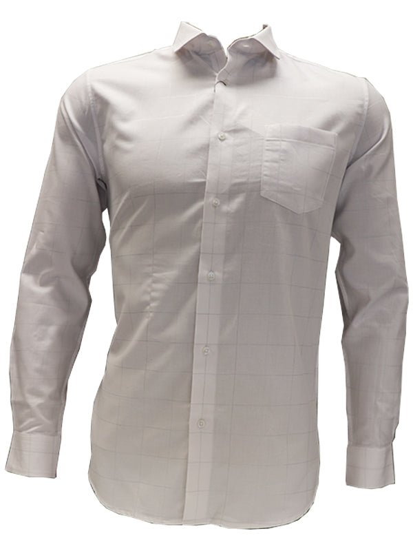 Vigami Block Check Shirt - Thomson's Suits Ltd - WhiteSilver - M - 65497