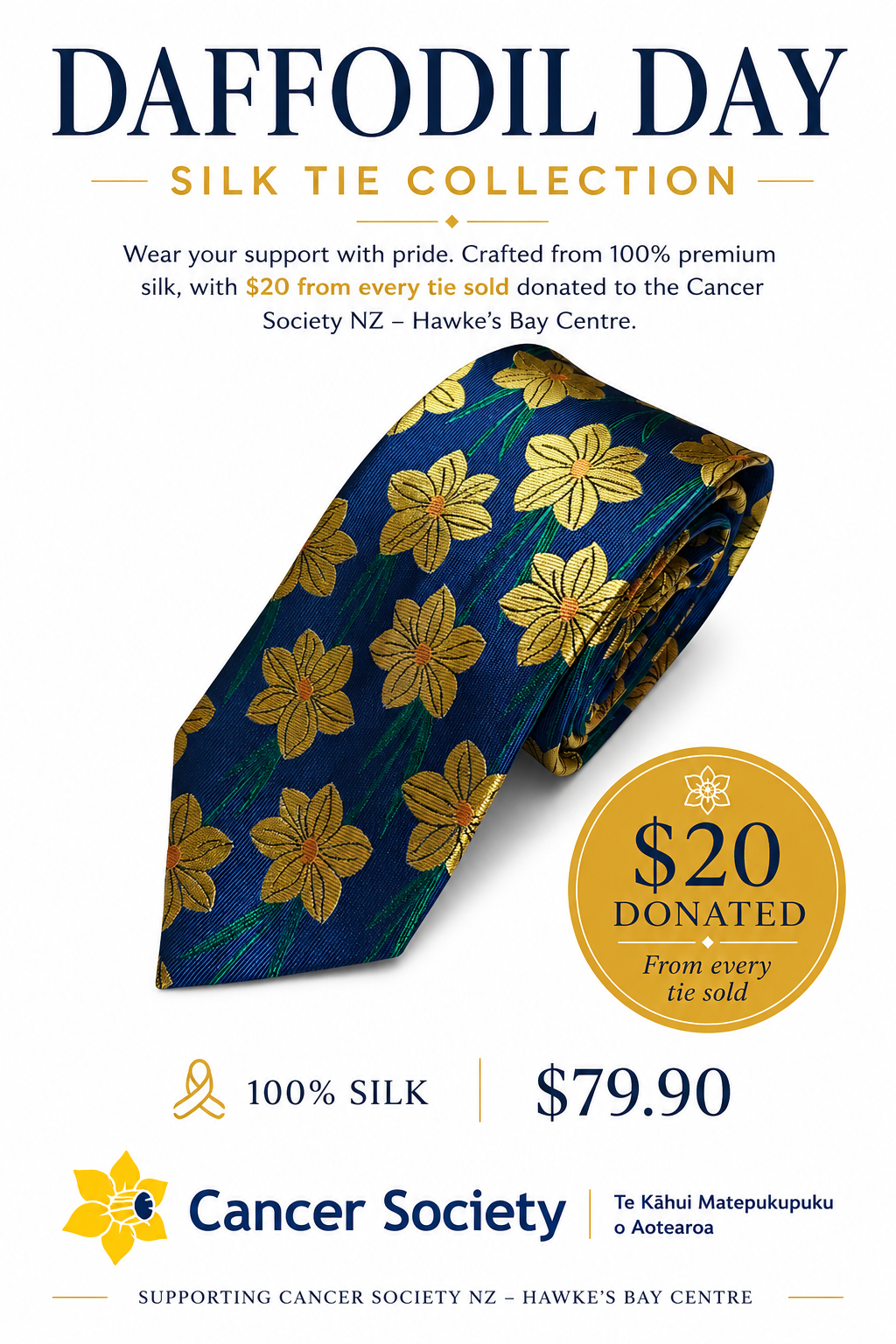 Silandro Daffodil Day Silk Tie