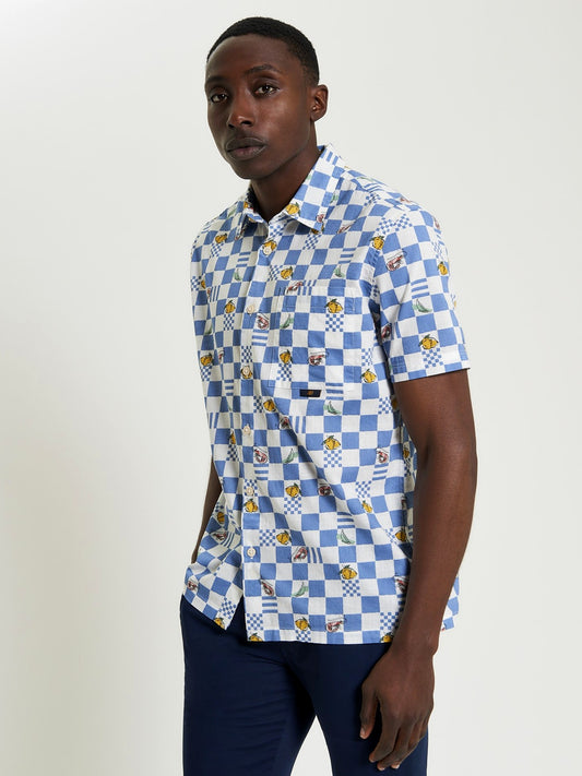 Ben Sherman S25 Chequerboard Print SS Shirt