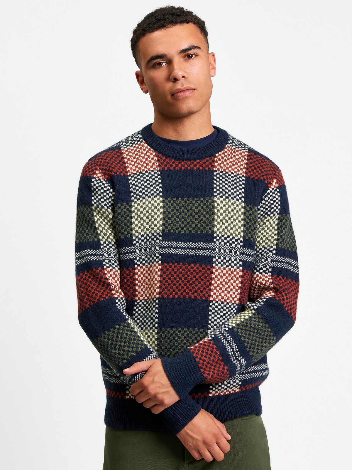 Ben Sherman Jacquard Check Crew Jersey