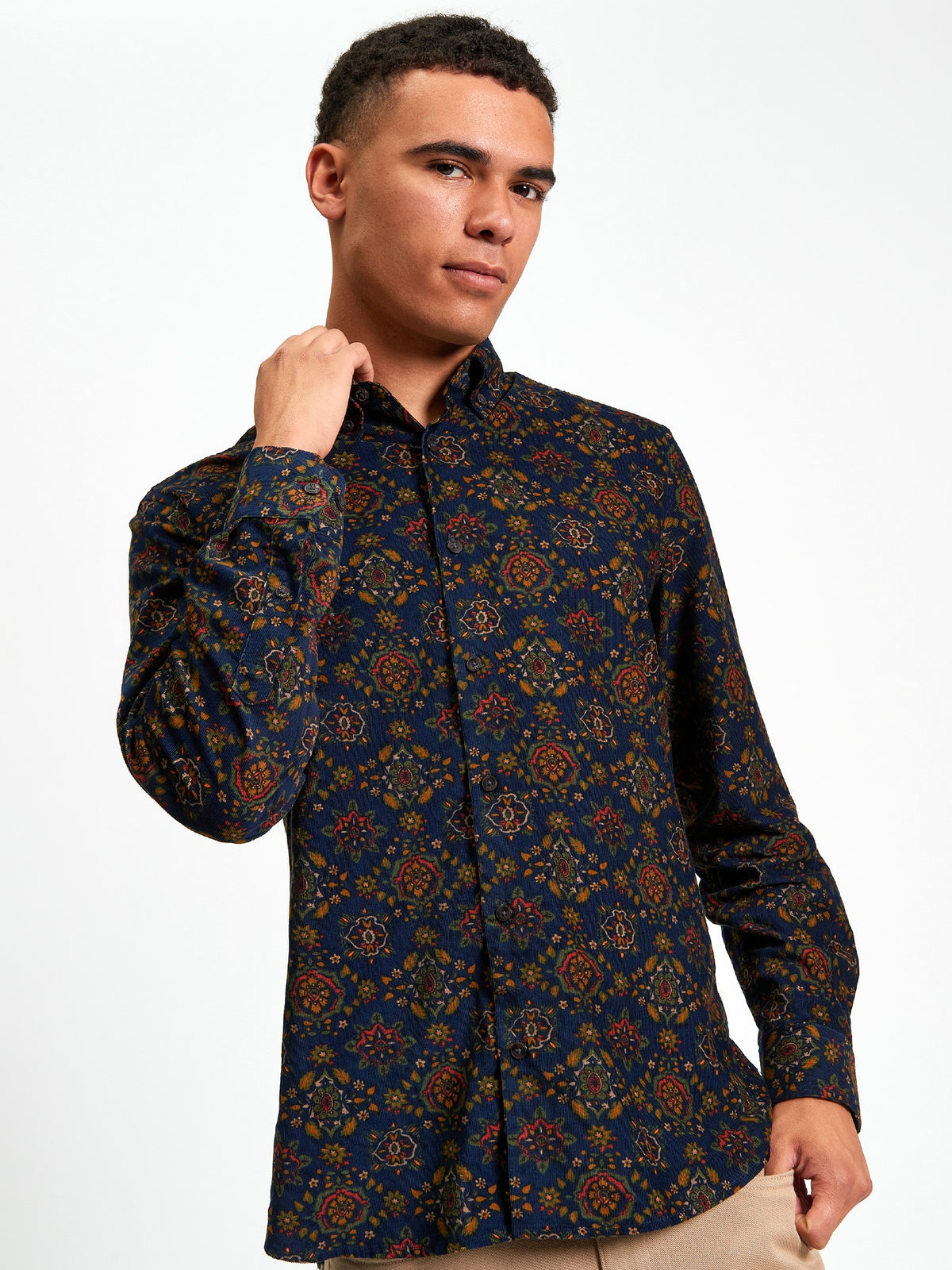Ben Sherman Foulard Print Cord Shirt