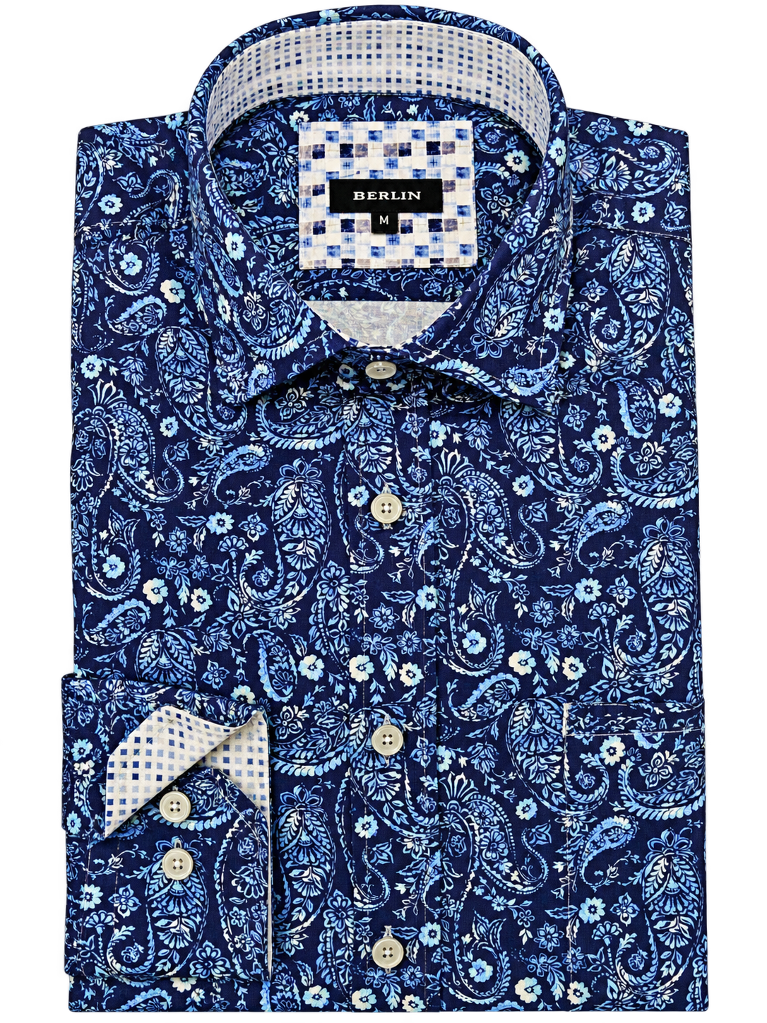 Berlin L544 Ringo Paisley Satin Print Shirt