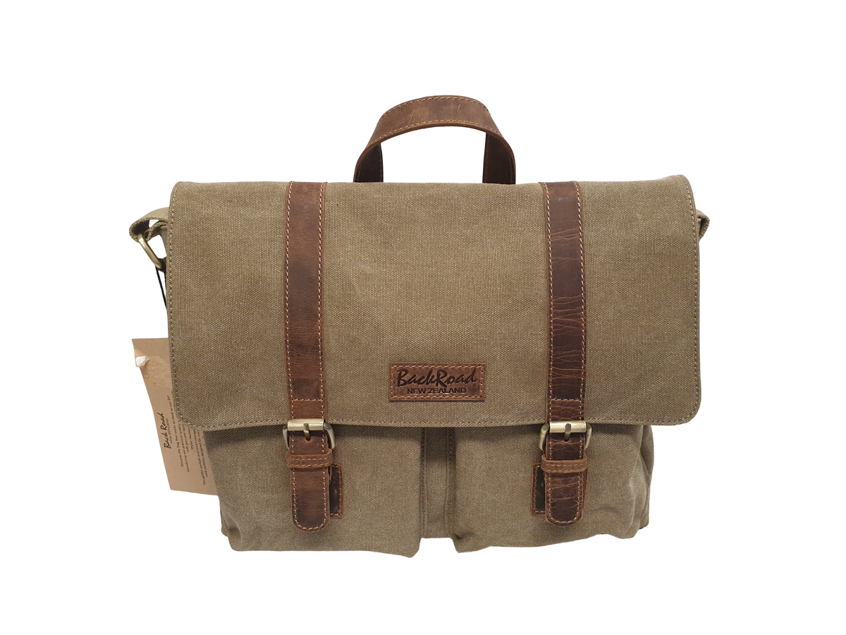 Back Road Canvas / Leather Messenger Bag