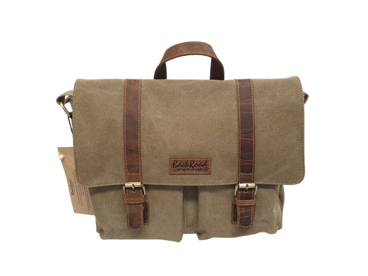 Back Road Canvas / Leather Messenger Bag