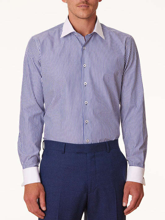 Abelard Londre French Cuff Stripe Shirt - Slim Fit