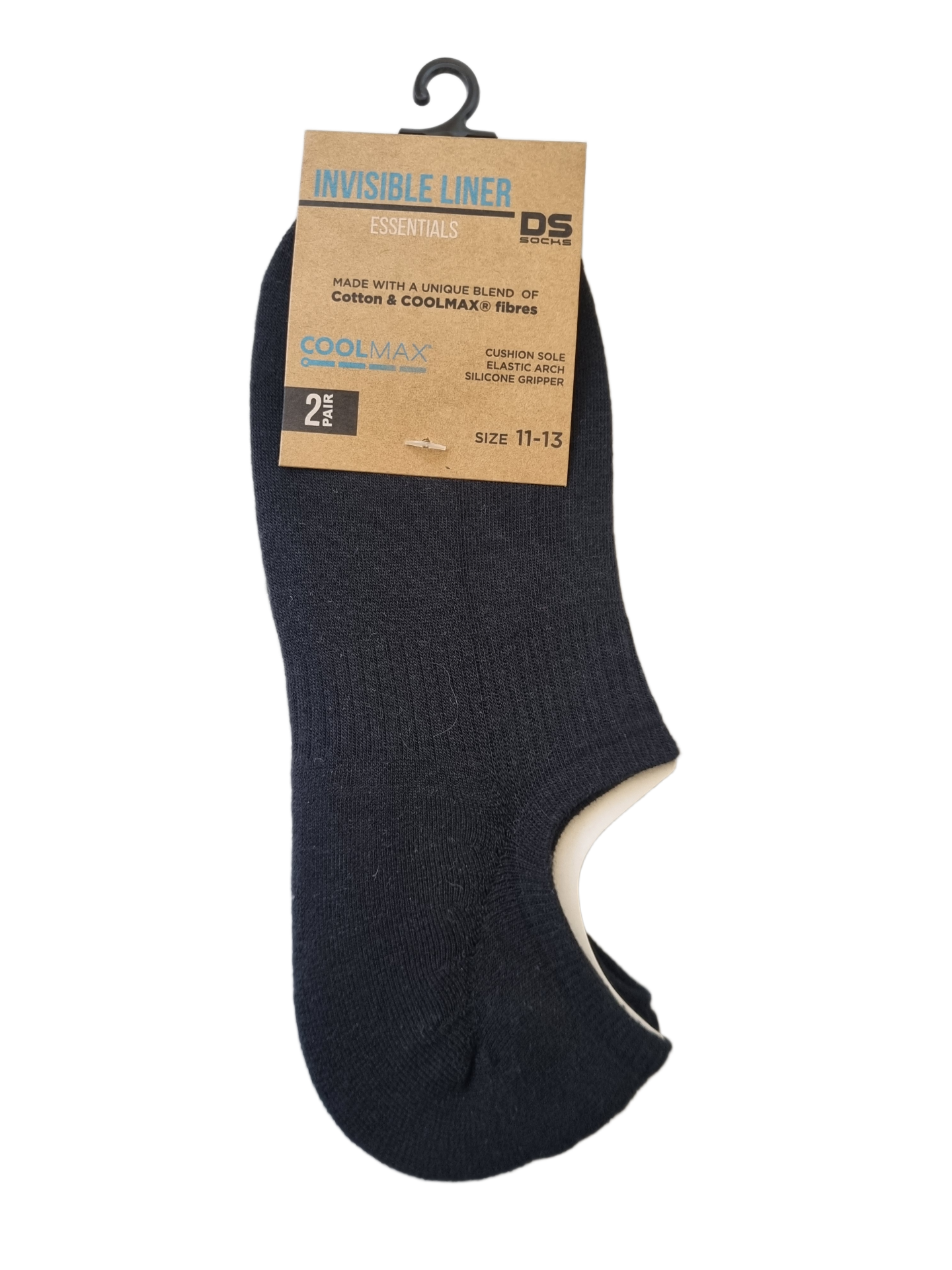 DS  Cotton Coolmax Liner Socks - 2 Pack