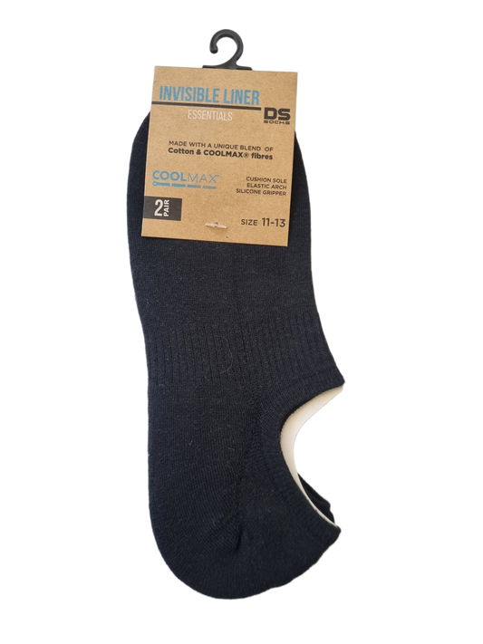 DS  Cotton Coolmax Liner Socks - 2 Pack