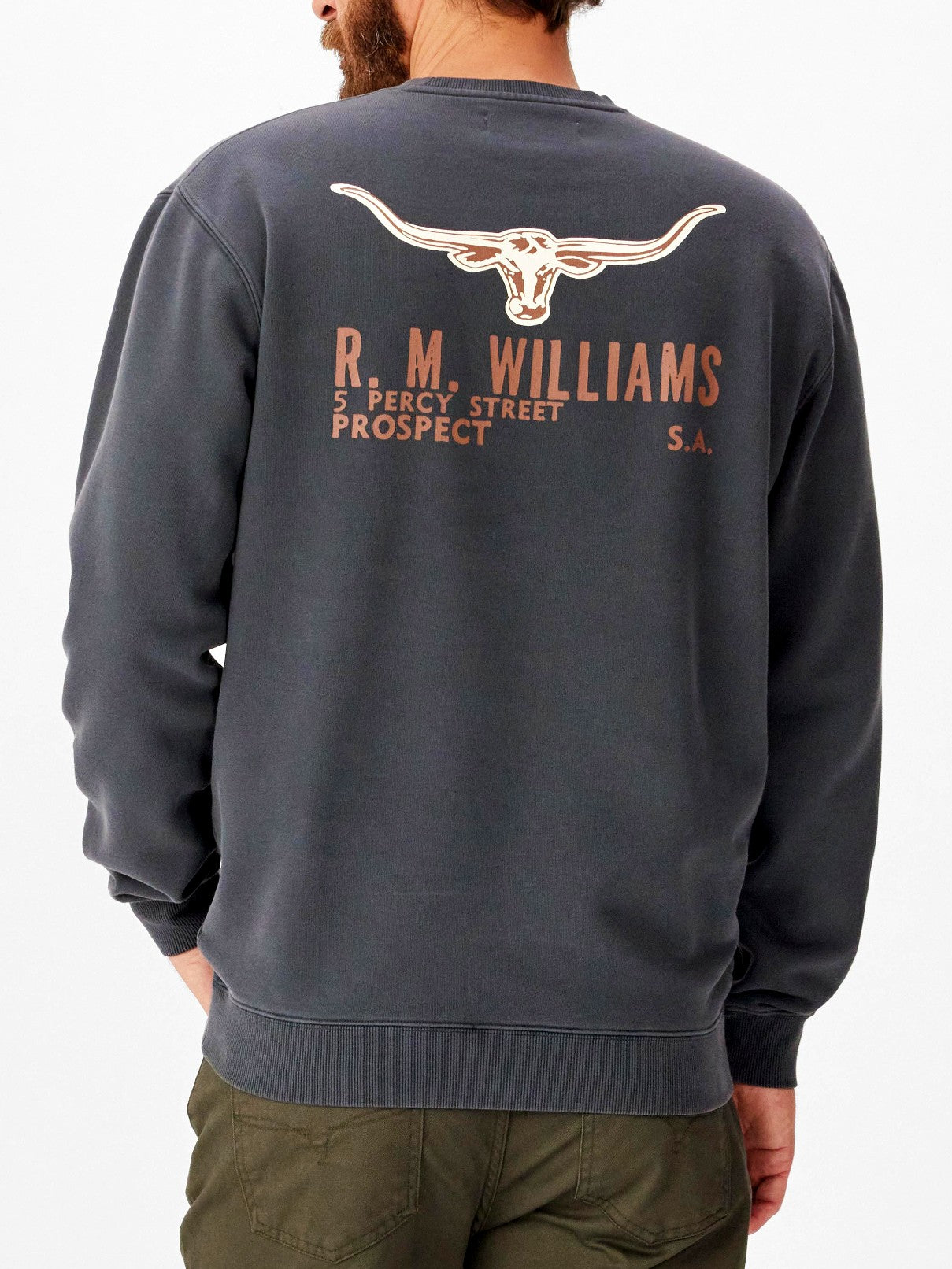 RM Williams S26 Flinders Crew Sweatshirt - Vintage Black